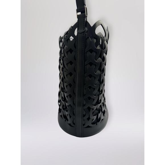 Kate Spade Black Dorie Medium Bucket Bag Spade Weave - Picture 7 of 14